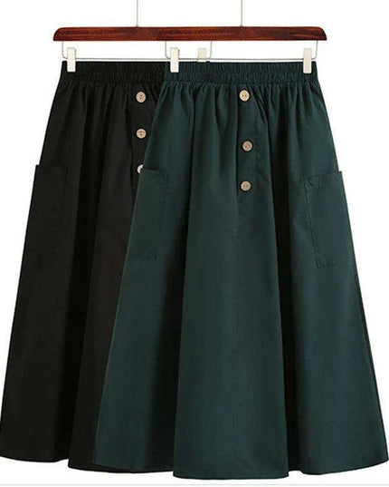 High-Waisted Flowing Casual Skirt for Women - Solid Color Long Dress for Spring and Summer