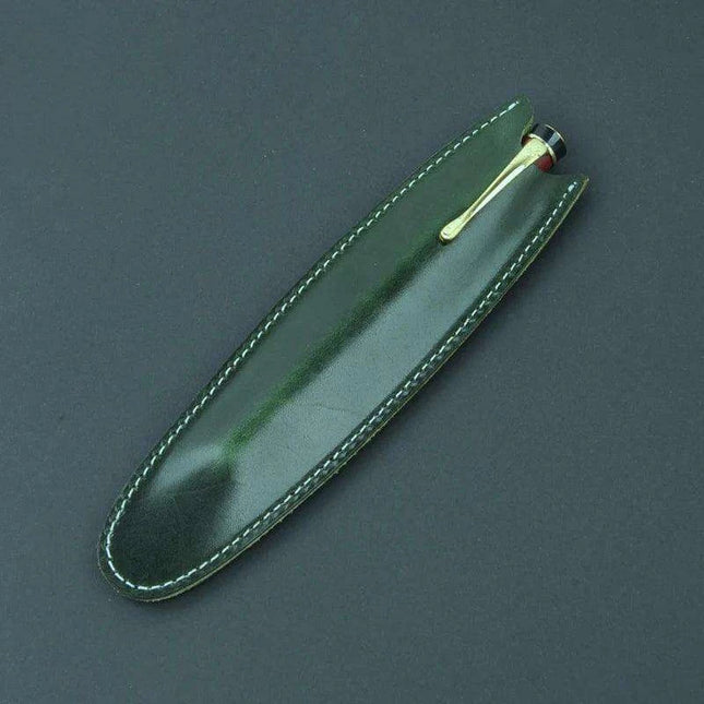 Elegant Cowhide Leather Zippered Pen Organizer for a Classy Workspace