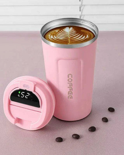 Smart Insulated Coffee Mug with LED Temperature Indicator - 380/510ml Stainless Steel Cup