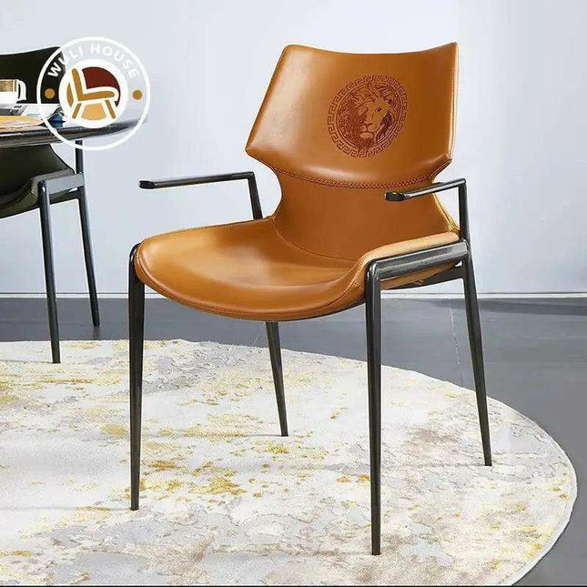 Sleek Modern Leather Dining Chair with Italian Flair