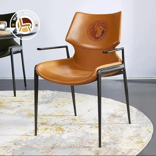 Sleek Modern Leather Dining Chair with Italian Flair