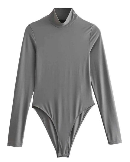 Women's Casual Turtleneck Long Sleeve Jumpsuit Bodysuit Tights