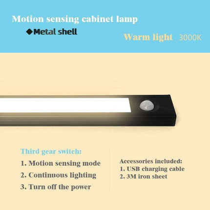 Smart Motion-Sensing USB Rechargeable LED Under Cabinet Light for Effortless Illumination