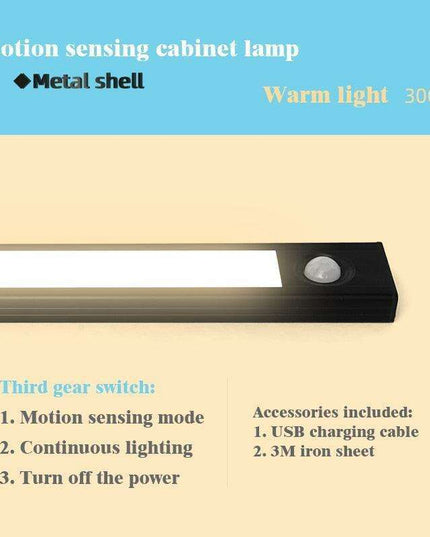 Smart Motion-Sensing USB Rechargeable LED Under Cabinet Light for Effortless Illumination