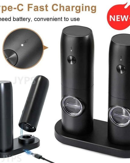 Smart USB Rechargeable Salt and Pepper Grinder with Adjustable Coarseness and LED Indicator