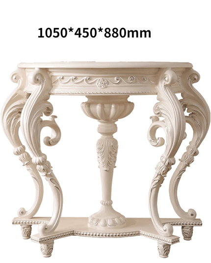 Vintage European Elegance Console Table with Intricate Carvings - Timeless Style & Practical Design