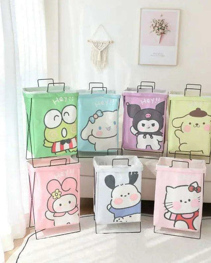 Hello Kitty Stylish Foldable Laundry Hamper: Sturdy Iron Frame & Waterproof Design - Spacious Organizer