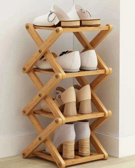 Stylish Multi-Tier Bamboo Footwear Organizer for Efficient Home Storage