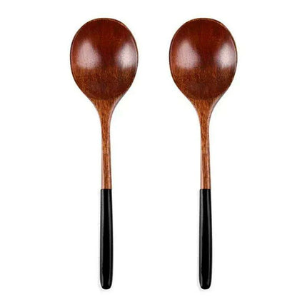 Elegant Japanese Wooden Spoons - Artisanal Utensils for Rice, Soup, and Desserts