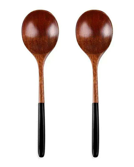 Elegant Japanese Wooden Spoons - Artisanal Utensils for Rice, Soup, and Desserts