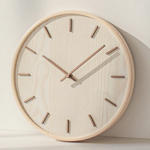 Elegant Japanese-Style Wooden Quartz Wall Clock