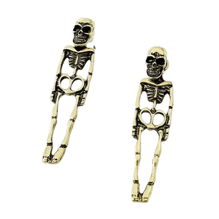 Eerie Elegance Skull Dangle Earrings - Ideal Gothic Accessory for Halloween and All-Year Wear