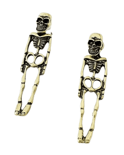 Eerie Elegance Skull Dangle Earrings - Ideal Gothic Accessory for Halloween and All-Year Wear