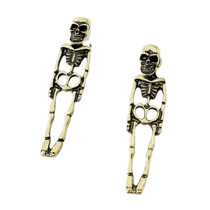 Eerie Elegance Skull Dangle Earrings - Ideal Gothic Accessory for Halloween and All-Year Wear