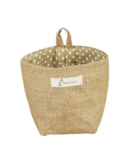 Versatile Foldable Jute and Cotton Storage Basket for Home and Travel