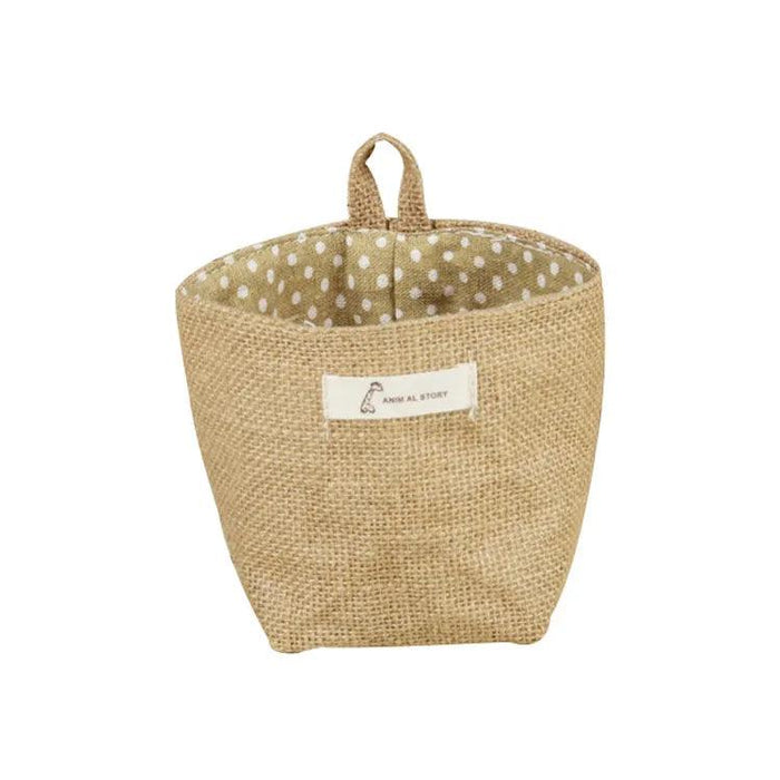 Versatile Foldable Jute and Cotton Storage Basket for Home and Travel