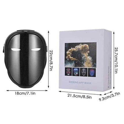 Customizable Bluetooth LED Face Masks - Vibrant Light-Up Accessories for Halloween and Party Fun