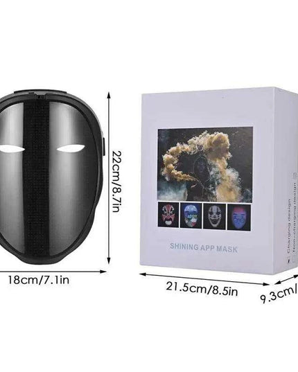 Customizable Bluetooth LED Face Masks - Vibrant Light-Up Accessories for Halloween and Party Fun