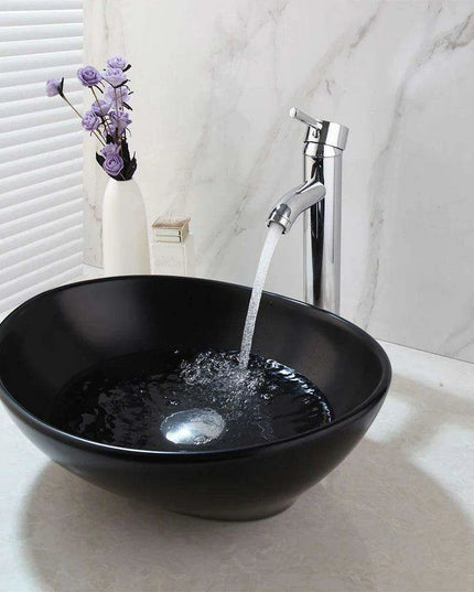 Artisan Hand-Painted Tempered Glass Sink Ensemble with Modern Chrome Faucet