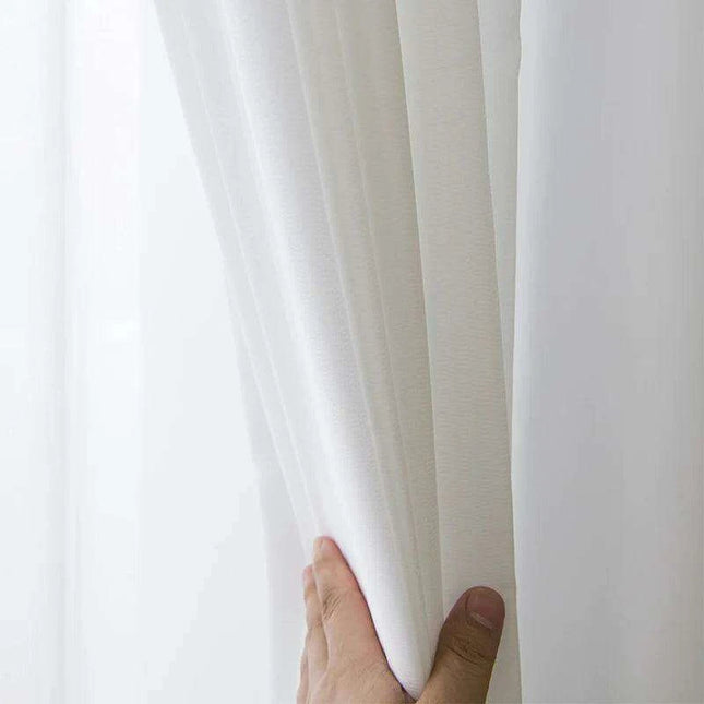 Modern Solid White Sheer Curtains