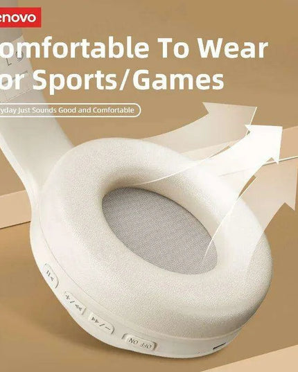 Lenovo TH10 Wireless ANC Stereo Headphones with Powerful Bass and Sweat-Resistant Design