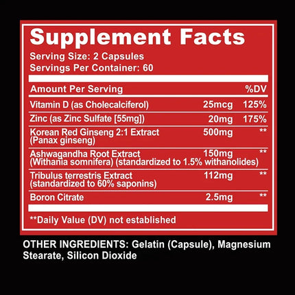 Muscle Builder for Men 30+ — Ashwagandha, Ginseng & Tribulus Capsules