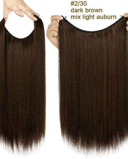 20-Inch Versatile Adjustable Invisible Wire Hair Extensions - Curly and Sleek Options
