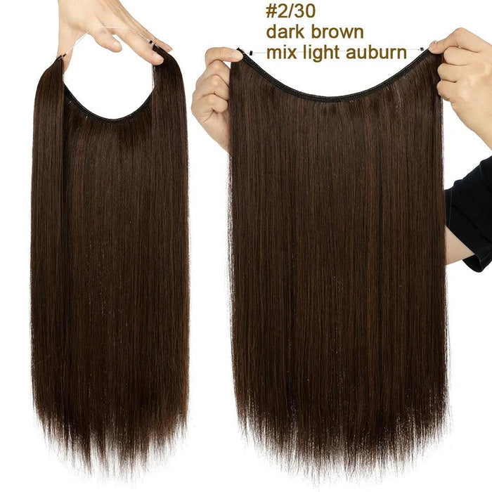 20-Inch Versatile Adjustable Invisible Wire Hair Extensions - Curly and Sleek Options