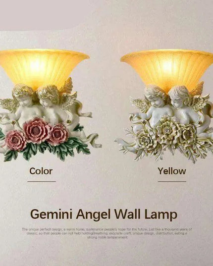 Charming Vintage Angel LED Wall Light - Contemporary Resin Home Accent Fixture