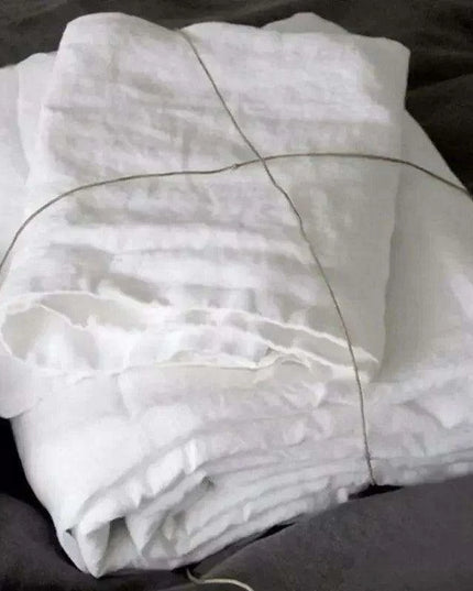 Pure Linen 3-Piece Natural Flax Bed Sheet Set with Pillowcases