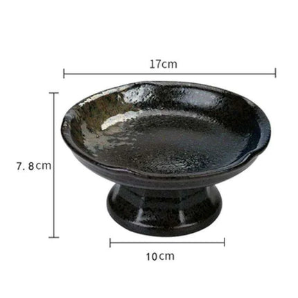 Sophisticated Japanese Ceramic Snack Plate Collection with Unique Elevated Saucer