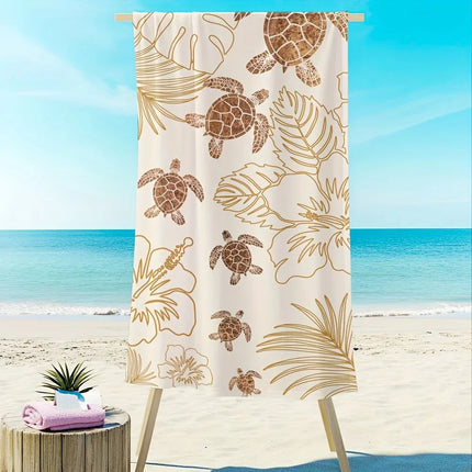 A20MaoX Blue Ocean Creatures Quick-Dry Microfiber Beach Towel