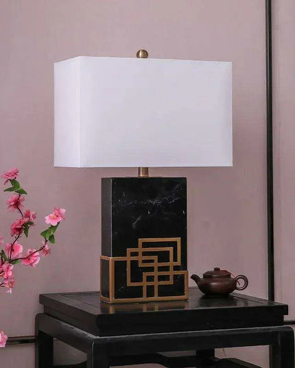 Customizable Marble Table Lamp: Chic Lighting Solution for Your Bedroom and Home Decor