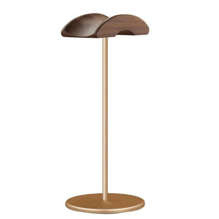 Stylish Walnut & Aluminum Alloy Headphone Stand - Modern Minimalist Earphone Holder for Desk Organization