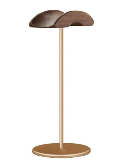 Stylish Walnut & Aluminum Alloy Headphone Stand - Modern Minimalist Earphone Holder for Desk Organization