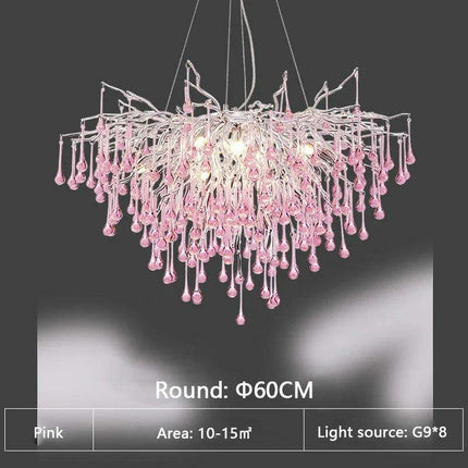 Enchanting Pink Crystal Chandelier