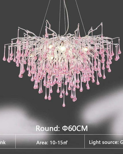 Enchanting Pink Crystal Chandelier