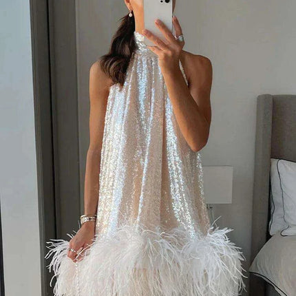 Glistening Sequin Mini Dress - Ideal for Chic Evening Events