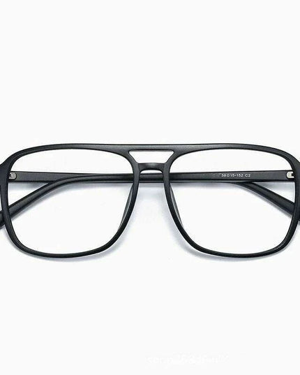 Retro Oversized Black Glasses with Clear Frame - Lightweight TR90 Construction
