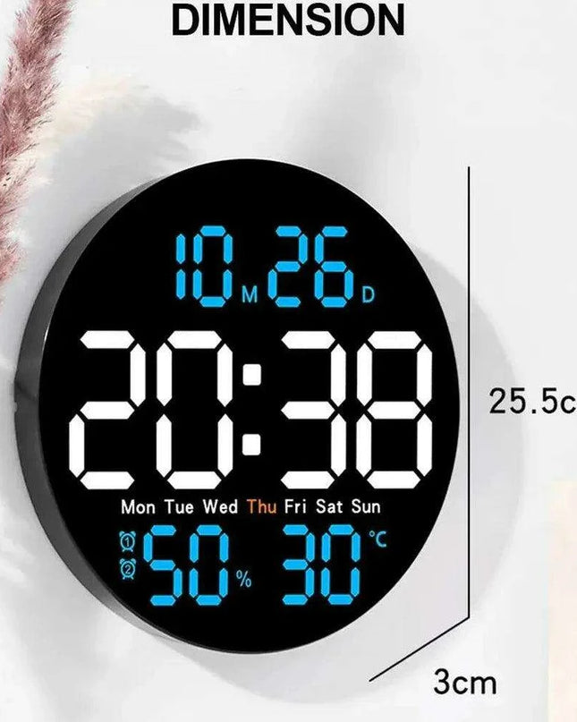 Vibrant Remote-Controlled LED Calendar Clock with Dual Alarms and Temperature Display for Home Decor