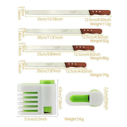 Ergonomic Wooden Handle Stainless Steel Slicing Knife Set - 4 Sizes for Ultimate Versatility