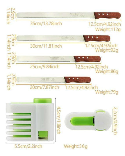 Ergonomic Wooden Handle Stainless Steel Slicing Knife Set - 4 Sizes for Ultimate Versatility