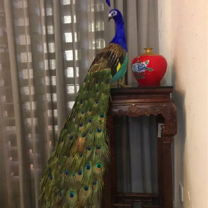 Long-Tail Colorful Peacock Model — 120cm Foam & Real Feather