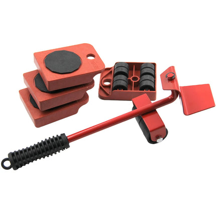 5-Piece Heavy Object Moving & Handling Tool Set — Portable Pulley System
