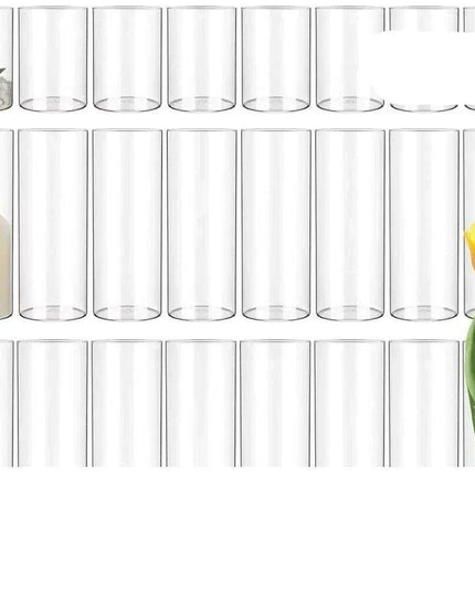 Elegant 24-Piece Borosilicate Glass Cylinder Vase Set: Three Size Options for Versatile Decor