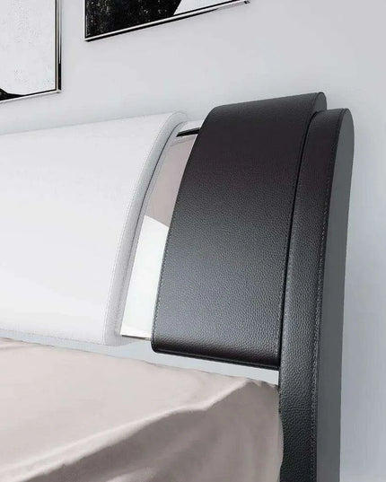 Elegant Leatherette Platform Bed with Customizable Headboard and Sturdy Support Slats