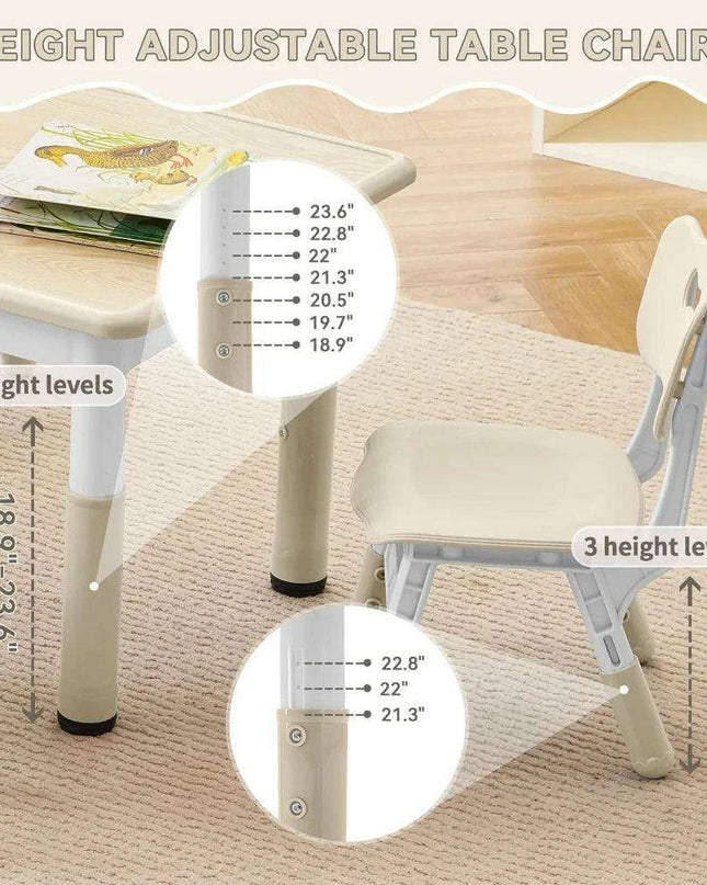Adjustable Ergonomic Study Table and Chair Set for Kids Aged 3-8