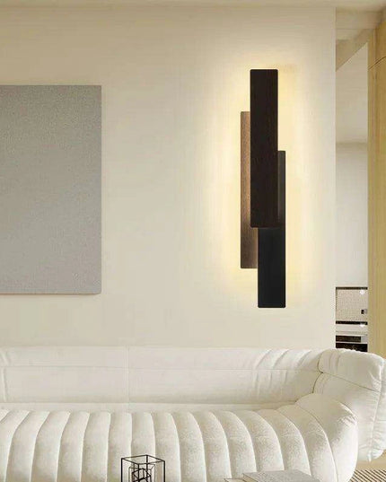 Elegant Walnut Wood Remote-Controlled Wall Sconce for Modern Home Illumination