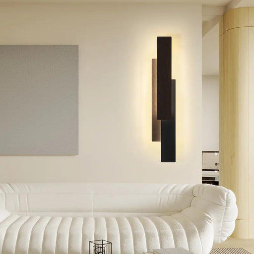 Elegant Walnut Wood Remote-Controlled Wall Sconce for Modern Home Illumination