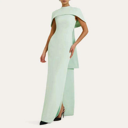 DEAT Customizable Slim Fit Evening Gown with Elegant Shawl - Summer 2024 Collection for Women, Model 35Z762